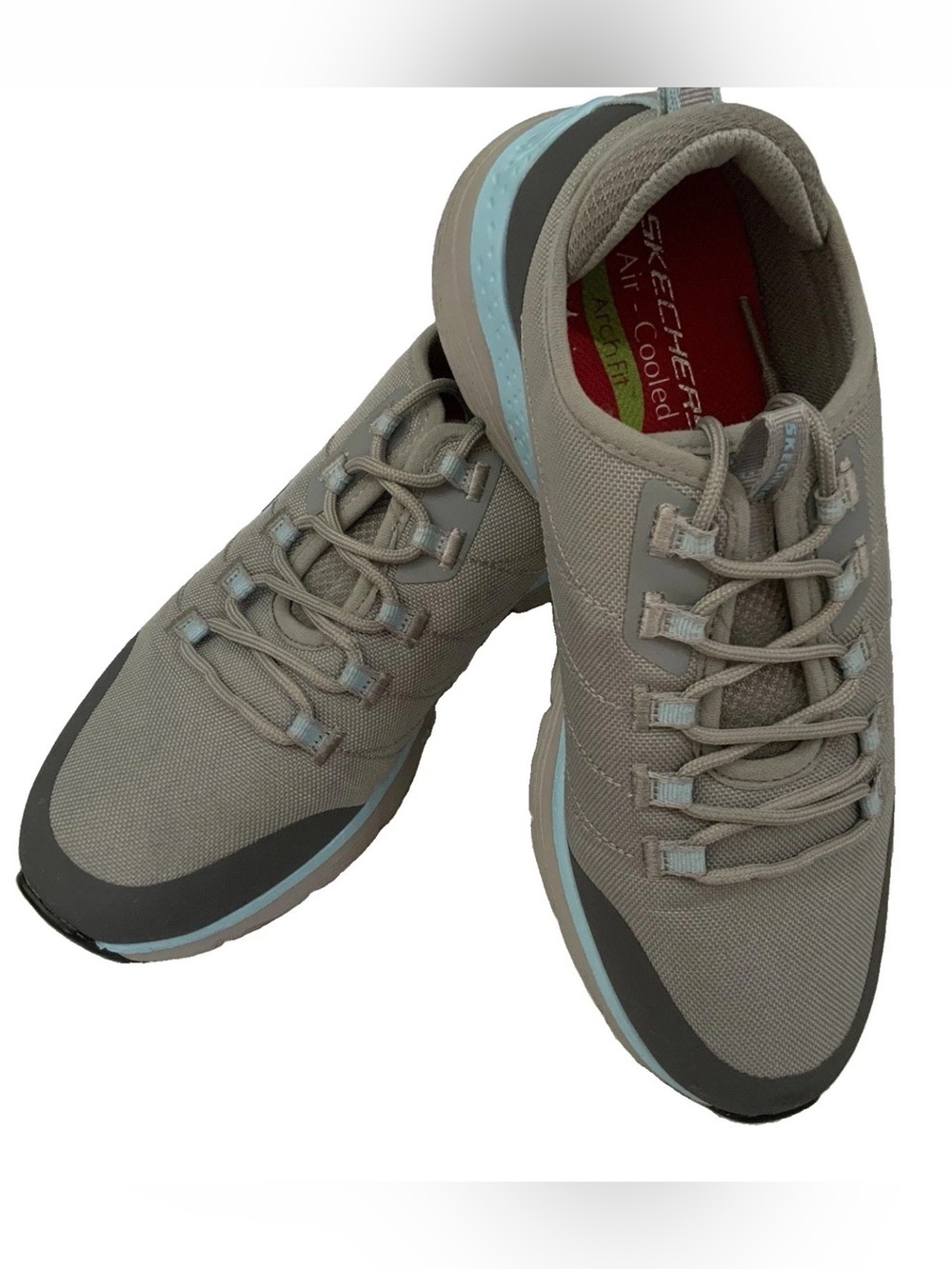 Skechers Arch Fit Air Cooled Women 9M Christina Walking Comfort Shoes Gray Blue